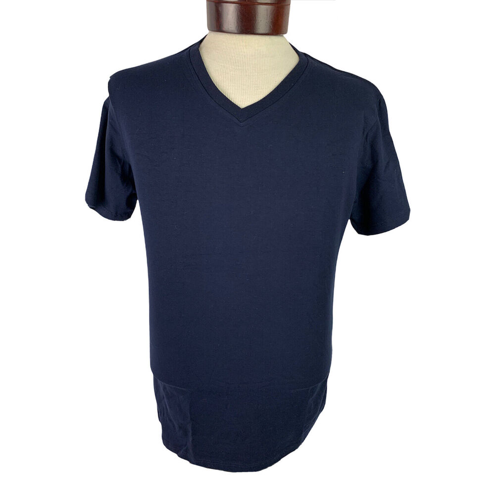 Small Zengvee Men's Black V-Neck Tshirt Short Sleeve New NIP
